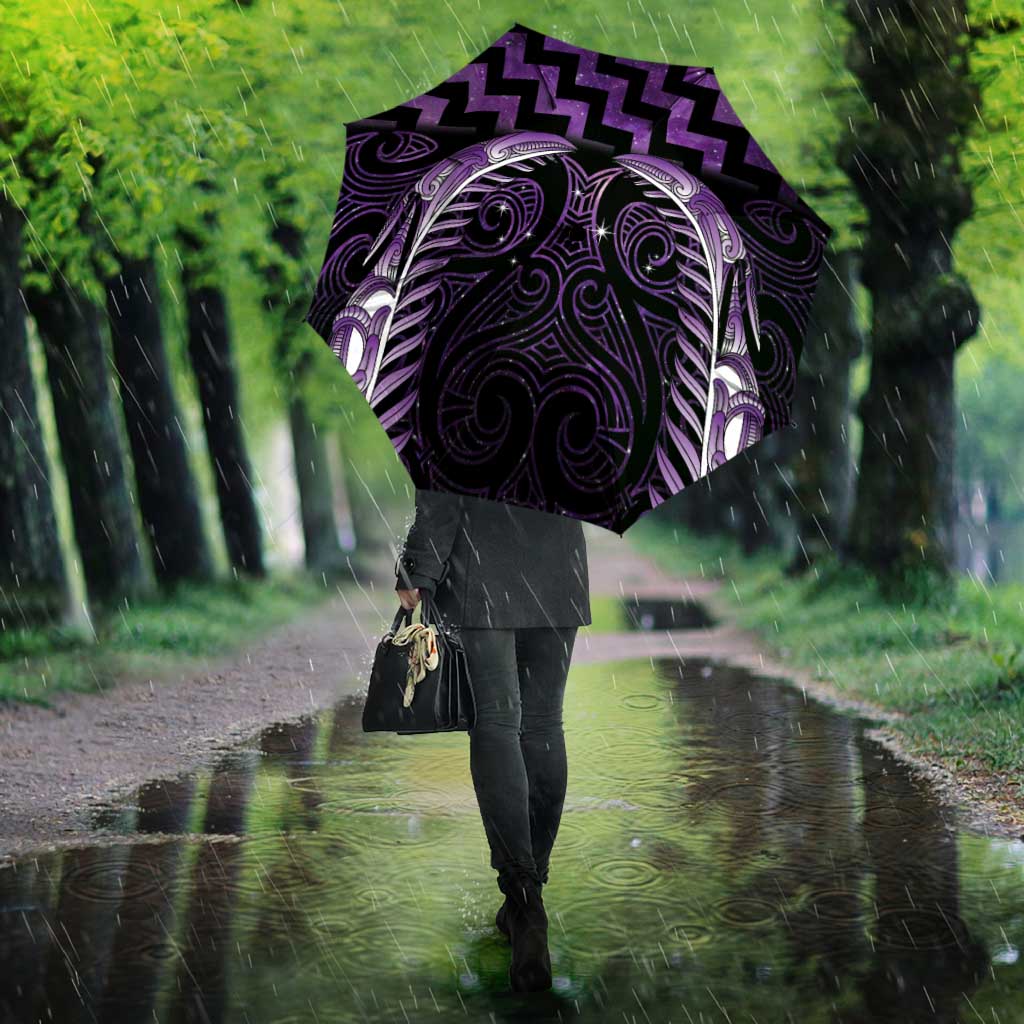 Purple Matariki New Zealand Umbrella Maori Poutama Galaxy Vibes - Aussie Hoodie