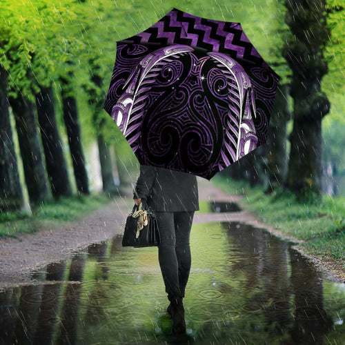 Purple Matariki New Zealand Umbrella Maori Poutama Galaxy Vibes - Aussie Hoodie