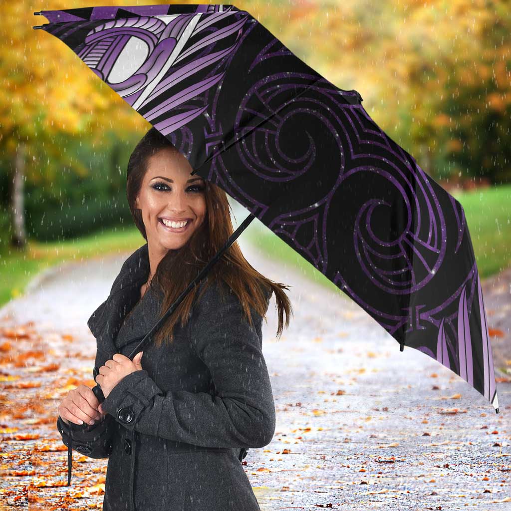 Purple Matariki New Zealand Umbrella Maori Poutama Galaxy Vibes - Aussie Hoodie
