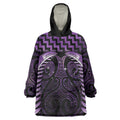 Purple Matariki New Zealand Wearable Blanket Hoodie Maori Poutama Galaxy Vibes