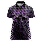 Purple Matariki New Zealand Women Polo Shirt Maori Poutama Galaxy Vibes