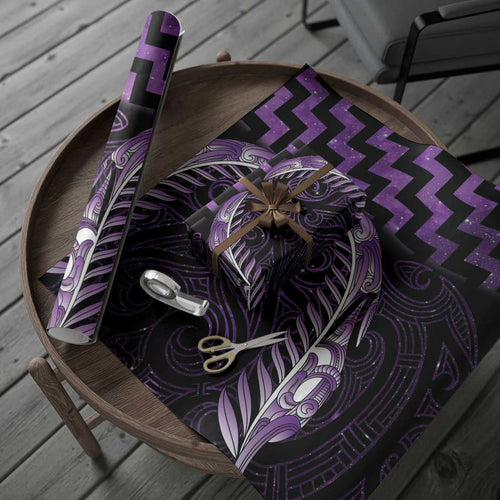 Purple Matariki New Zealand Wrapping Paper Maori Poutama Galaxy Vibes - Aussie Hoodie