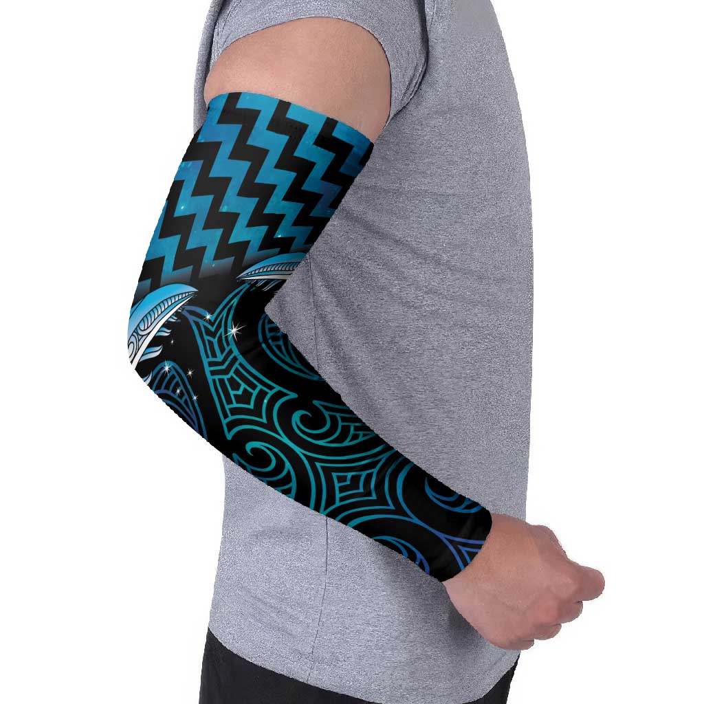 Blue Matariki New Zealand Arm Sleeves Maori Poutama Galaxy Vibes - Aussie Hoodie