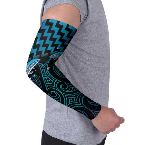 Blue Matariki New Zealand Arm Sleeves Maori Poutama Galaxy Vibes - Aussie Hoodie
