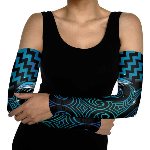 Blue Matariki New Zealand Arm Sleeves Maori Poutama Galaxy Vibes - Aussie Hoodie
