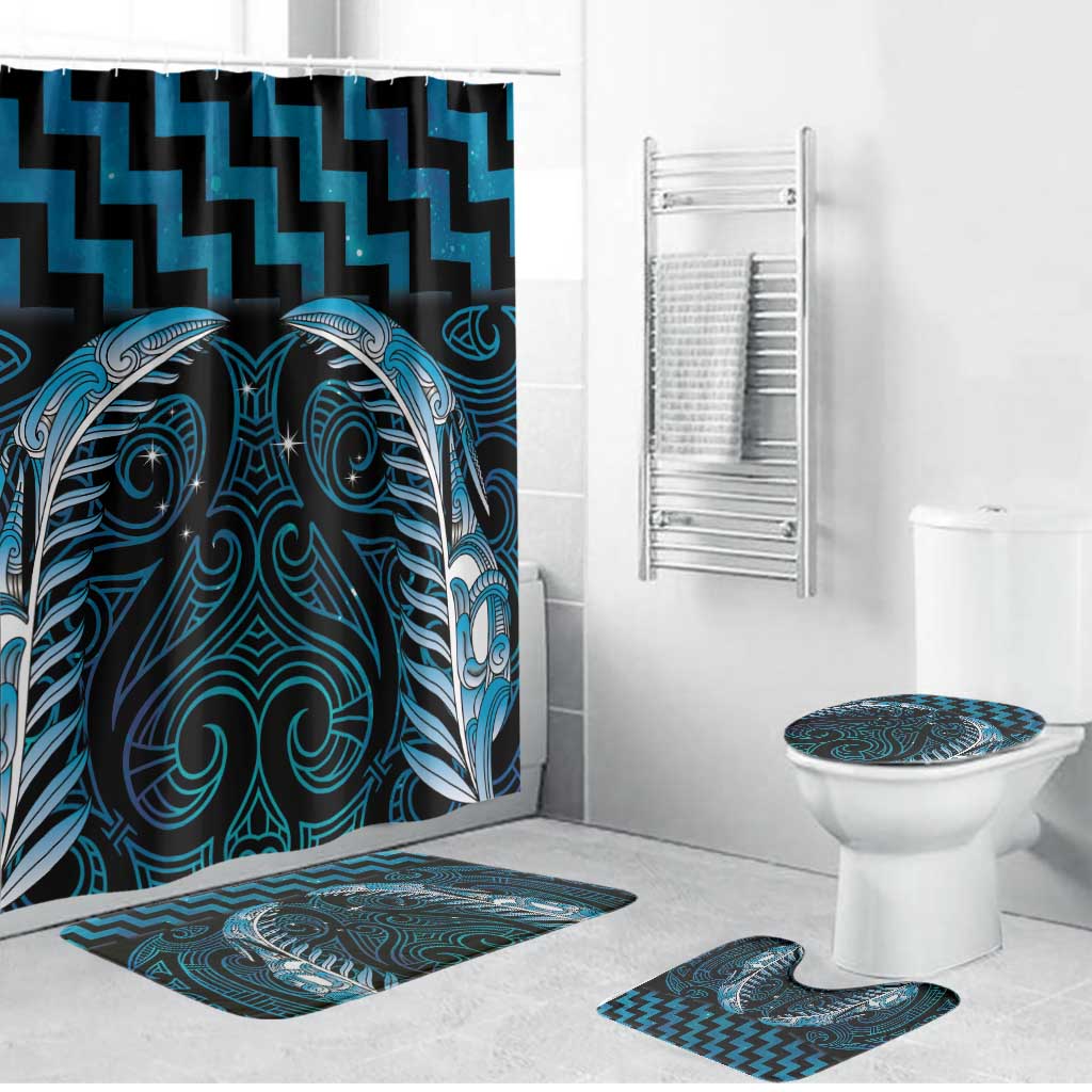 Blue Matariki New Zealand Bathroom Set Maori Poutama Galaxy Vibes - Aussie Hoodie