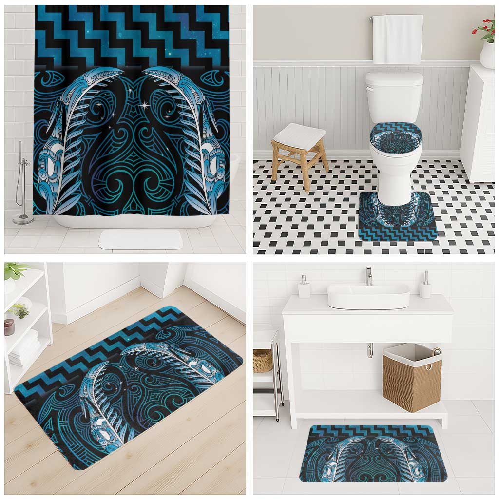 Blue Matariki New Zealand Bathroom Set Maori Poutama Galaxy Vibes - Aussie Hoodie