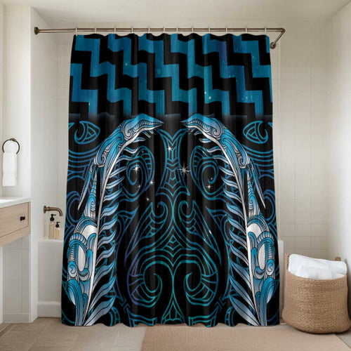 Blue Matariki New Zealand Bathroom Set Maori Poutama Galaxy Vibes - Aussie Hoodie