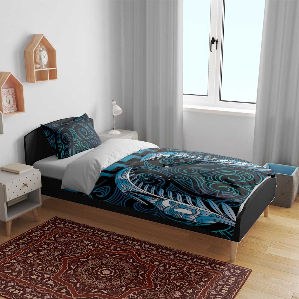 Blue Matariki New Zealand Bedding Set Maori Poutama Galaxy Vibes