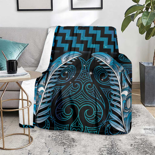 Blue Matariki New Zealand Blanket Maori Poutama Galaxy Vibes
