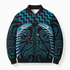 Blue Matariki New Zealand Bomber Puffer Jacket Maori Poutama Galaxy Vibes - Aussie Hoodie