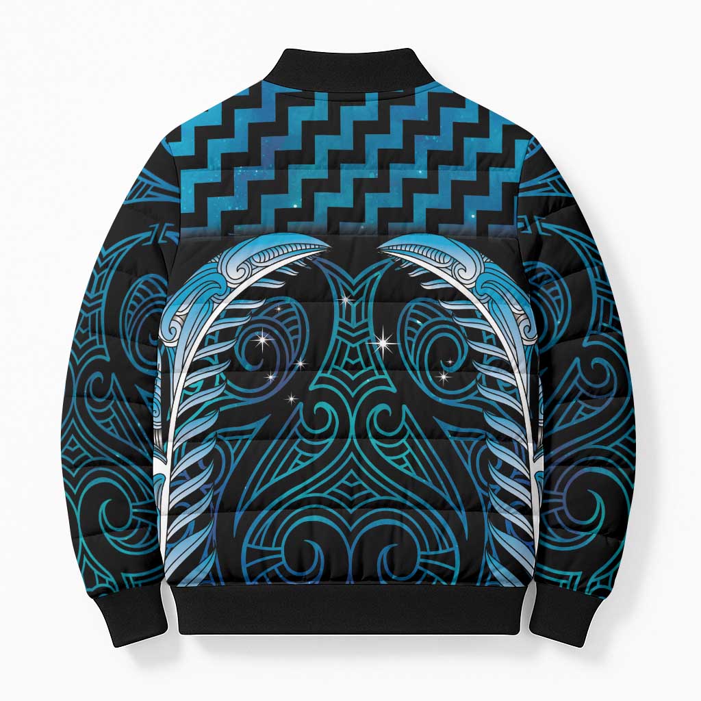 Blue Matariki New Zealand Bomber Puffer Jacket Maori Poutama Galaxy Vibes - Aussie Hoodie