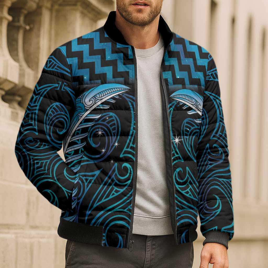 Blue Matariki New Zealand Bomber Puffer Jacket Maori Poutama Galaxy Vibes - Aussie Hoodie
