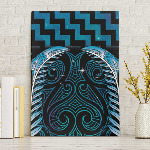 Blue Matariki New Zealand Canvas Wall Art Maori Poutama Galaxy Vibes