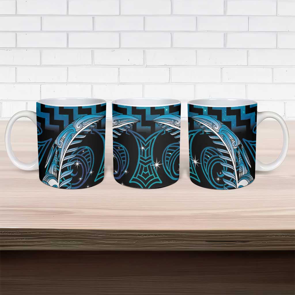 Blue Matariki New Zealand Ceramic Mug Maori Poutama Galaxy Vibes - Aussie Hoodie