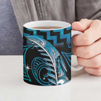 Blue Matariki New Zealand Ceramic Mug Maori Poutama Galaxy Vibes - Aussie Hoodie
