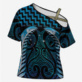 Blue Matariki New Zealand Cross Shoulder Shirt Maori Poutama Galaxy Vibes - Aussie Hoodie