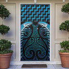 Blue Matariki New Zealand Door Cover Maori Poutama Galaxy Vibes - Aussie Hoodie