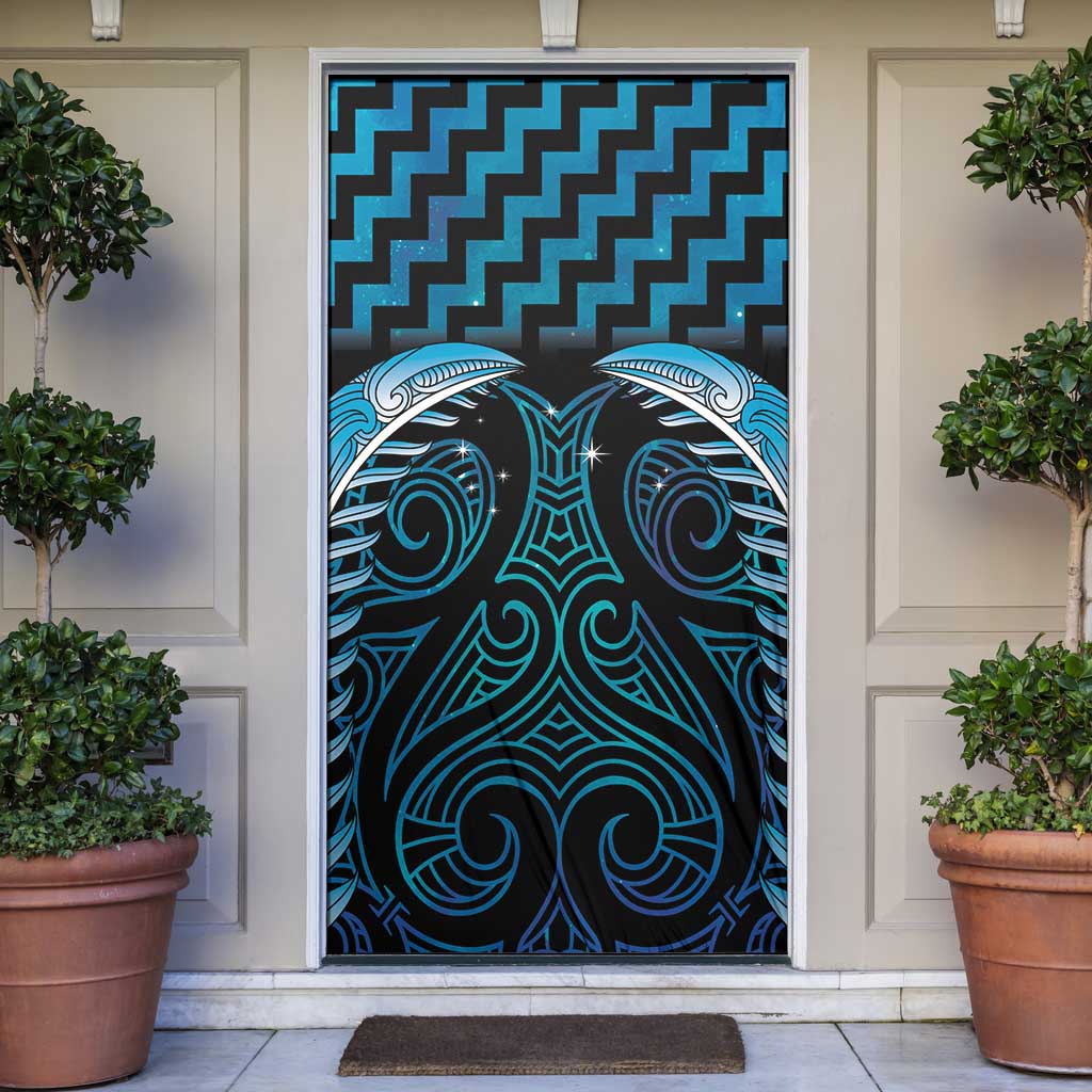 Blue Matariki New Zealand Door Cover Maori Poutama Galaxy Vibes - Aussie Hoodie