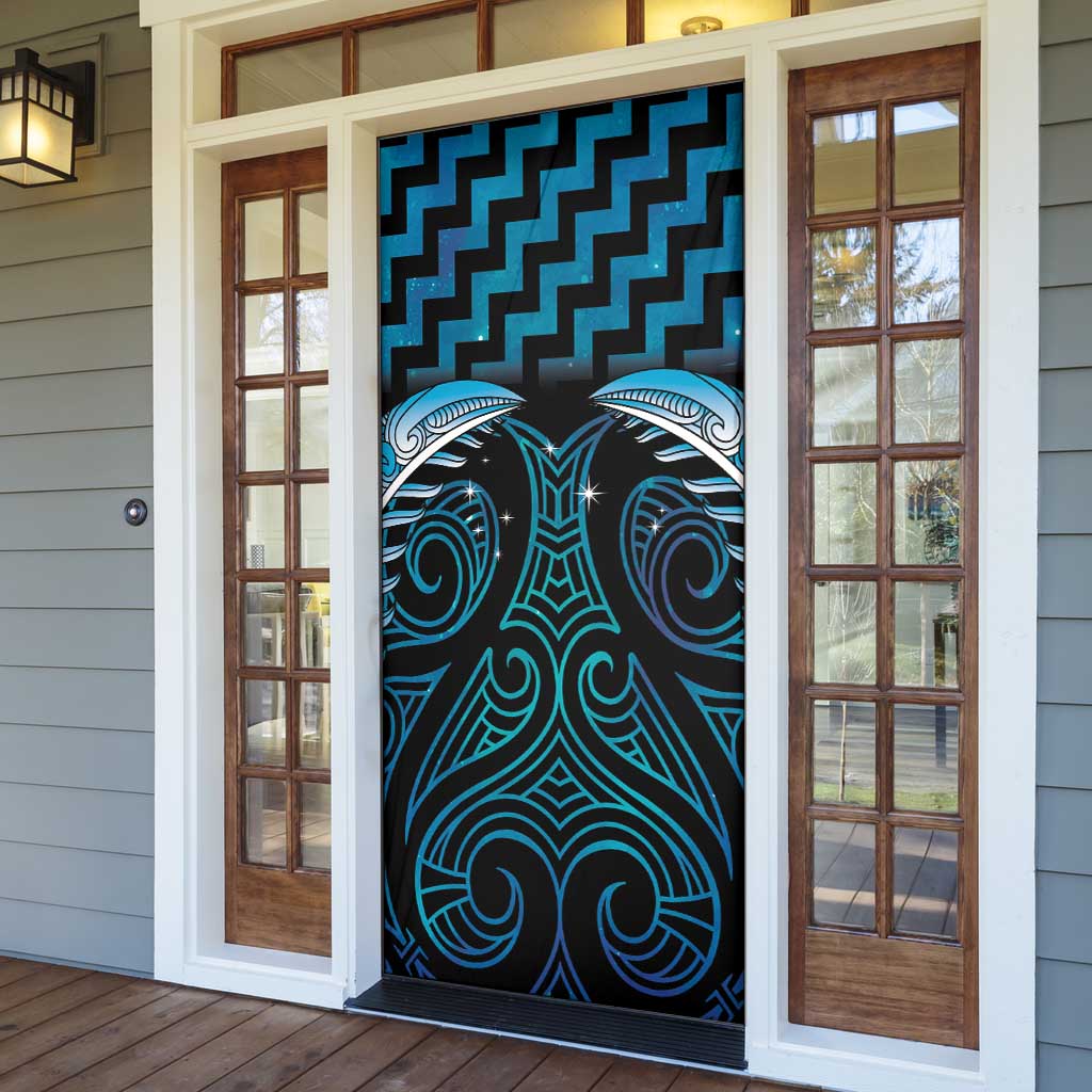 Blue Matariki New Zealand Door Cover Maori Poutama Galaxy Vibes - Aussie Hoodie