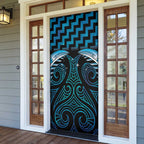 Blue Matariki New Zealand Door Cover Maori Poutama Galaxy Vibes - Aussie Hoodie