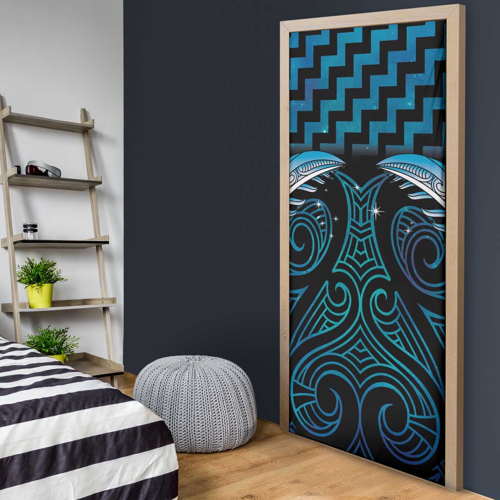 Blue Matariki New Zealand Door Cover Maori Poutama Galaxy Vibes - Aussie Hoodie