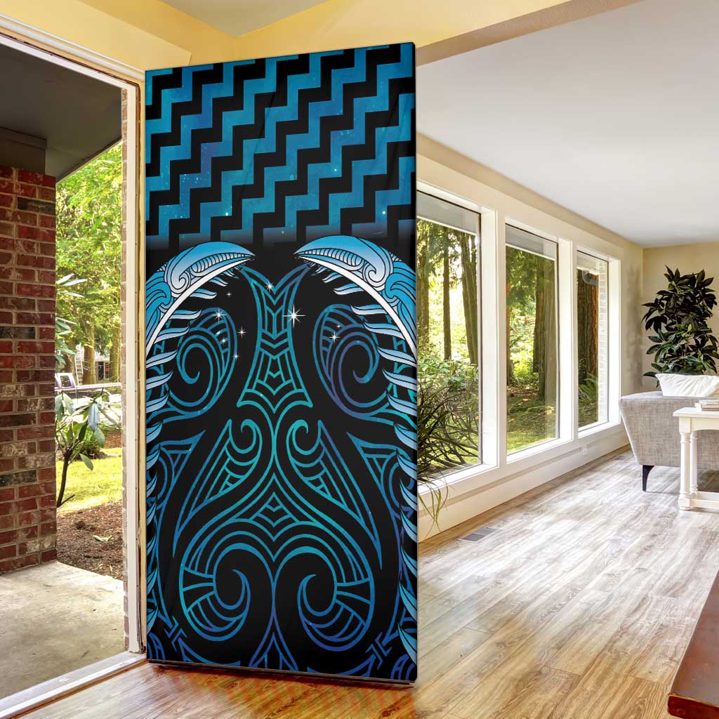 Blue Matariki New Zealand Door Cover Maori Poutama Galaxy Vibes - Aussie Hoodie