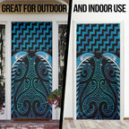 Blue Matariki New Zealand Door Cover Maori Poutama Galaxy Vibes - Aussie Hoodie