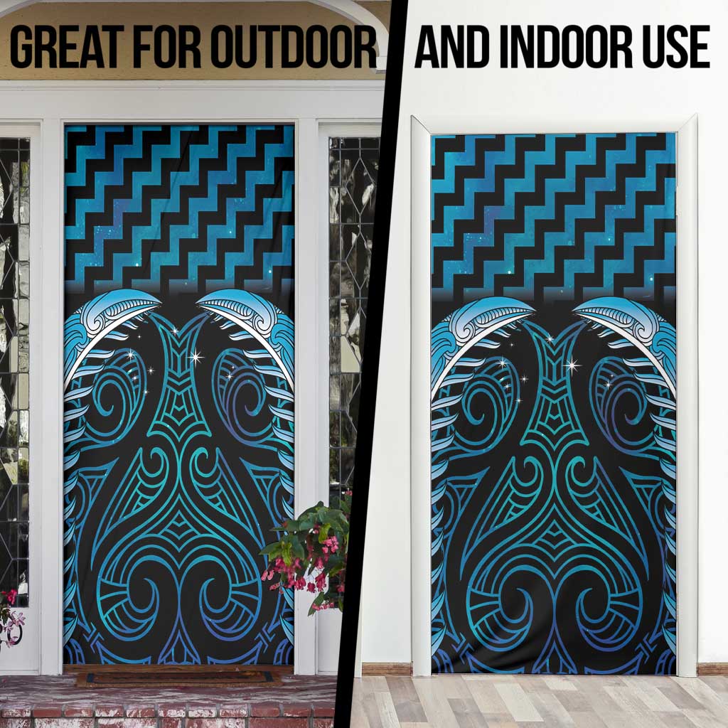 Blue Matariki New Zealand Door Cover Maori Poutama Galaxy Vibes - Aussie Hoodie