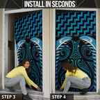 Blue Matariki New Zealand Door Cover Maori Poutama Galaxy Vibes - Aussie Hoodie
