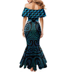 Blue Matariki New Zealand Family Matching Mermaid Dress and Hawaiian Shirt Maori Poutama Galaxy Vibes