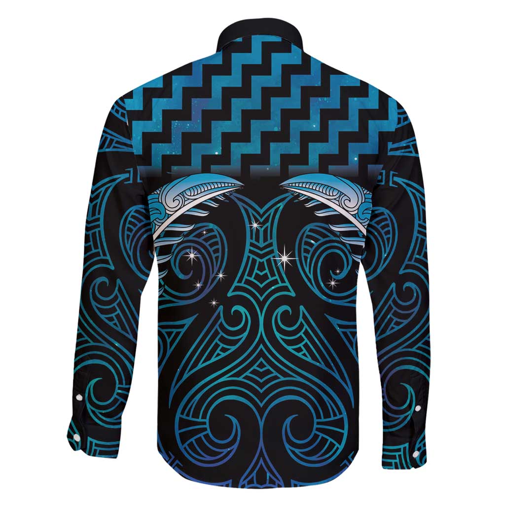 Blue Matariki New Zealand Family Matching Off Shoulder Short Dress and Hawaiian Shirt Maori Poutama Galaxy Vibes