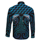 Blue Matariki New Zealand Family Matching Off Shoulder Short Dress and Hawaiian Shirt Maori Poutama Galaxy Vibes