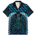 Blue Matariki New Zealand Family Matching Puletasi and Hawaiian Shirt Maori Poutama Galaxy Vibes