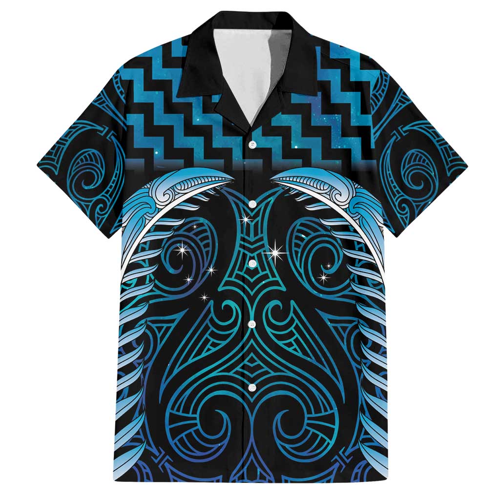 Blue Matariki New Zealand Family Matching Puletasi and Hawaiian Shirt Maori Poutama Galaxy Vibes