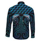 Blue Matariki New Zealand Family Matching Short Sleeve Bodycon Dress and Hawaiian Shirt Maori Poutama Galaxy Vibes