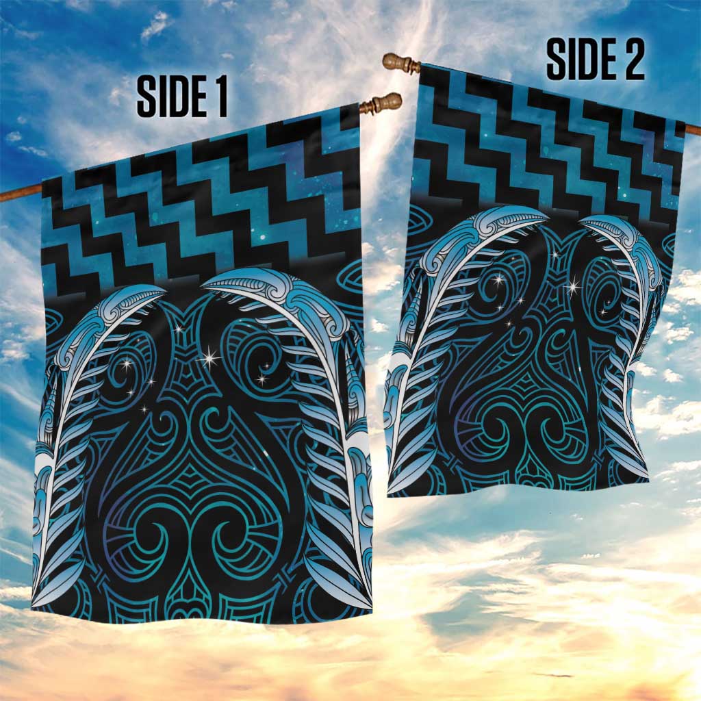 Blue Matariki New Zealand Garden Flag Maori Poutama Galaxy Vibes