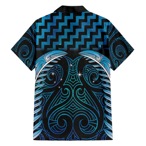 Blue Matariki New Zealand Hawaiian Shirt Maori Poutama Galaxy Vibes