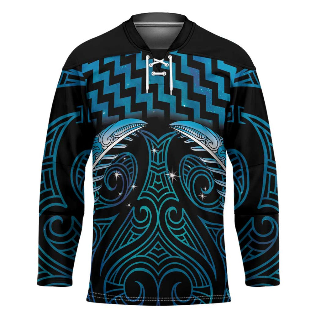 Blue Matariki New Zealand Hockey Jersey Maori Poutama Galaxy Vibes - Aussie Hoodie