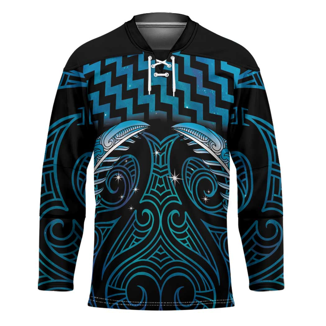 Blue Matariki New Zealand Hockey Jersey Maori Poutama Galaxy Vibes - Aussie Hoodie