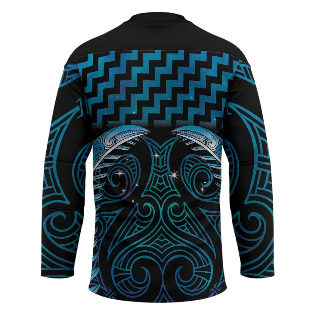 Blue Matariki New Zealand Hockey Jersey Maori Poutama Galaxy Vibes - Aussie Hoodie