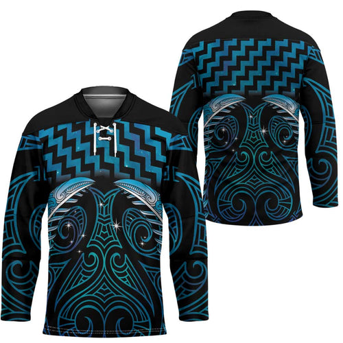 Blue Matariki New Zealand Hockey Jersey Maori Poutama Galaxy Vibes - Aussie Hoodie
