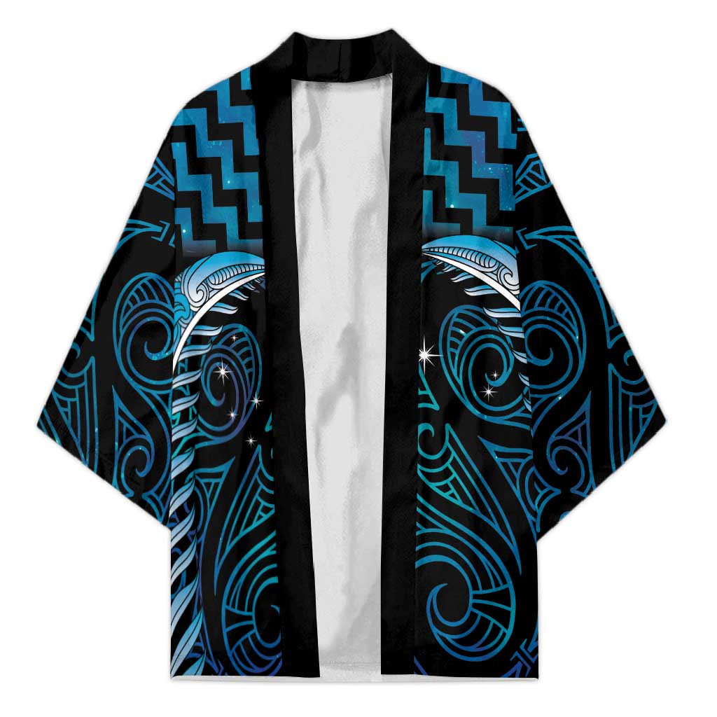 Blue Matariki New Zealand Kimono Maori Poutama Galaxy Vibes - Aussie Hoodie