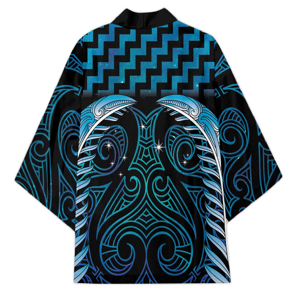 Blue Matariki New Zealand Kimono Maori Poutama Galaxy Vibes - Aussie Hoodie