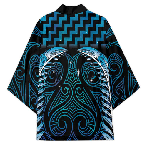Blue Matariki New Zealand Kimono Maori Poutama Galaxy Vibes - Aussie Hoodie