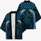 Blue Matariki New Zealand Kimono Maori Poutama Galaxy Vibes - Aussie Hoodie