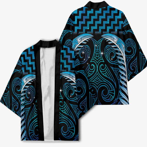 Blue Matariki New Zealand Kimono Maori Poutama Galaxy Vibes - Aussie Hoodie