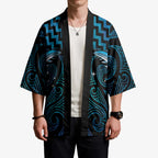 Blue Matariki New Zealand Kimono Maori Poutama Galaxy Vibes - Aussie Hoodie
