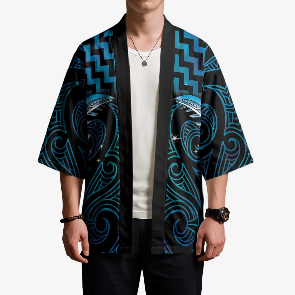 Blue Matariki New Zealand Kimono Maori Poutama Galaxy Vibes - Aussie Hoodie