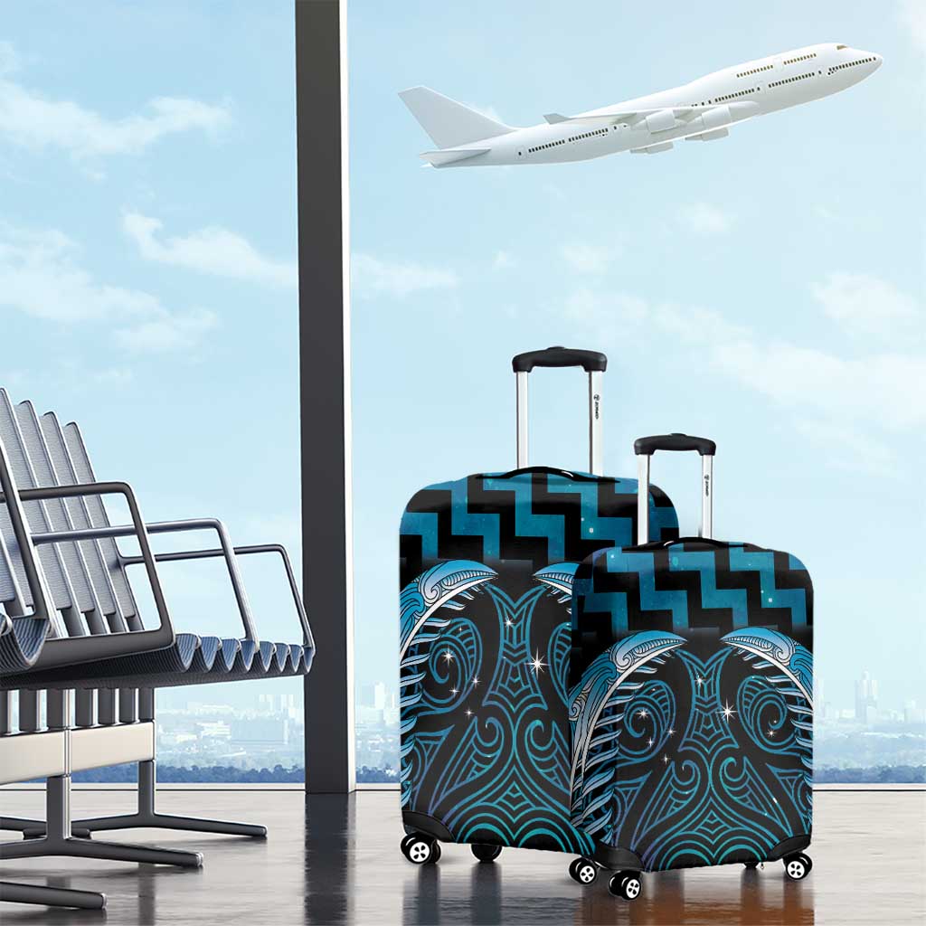 Blue Matariki New Zealand Luggage Cover Maori Poutama Galaxy Vibes